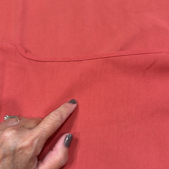 Rust Asymmetrical Swoop Collar Blouse - Picture 11 of 11